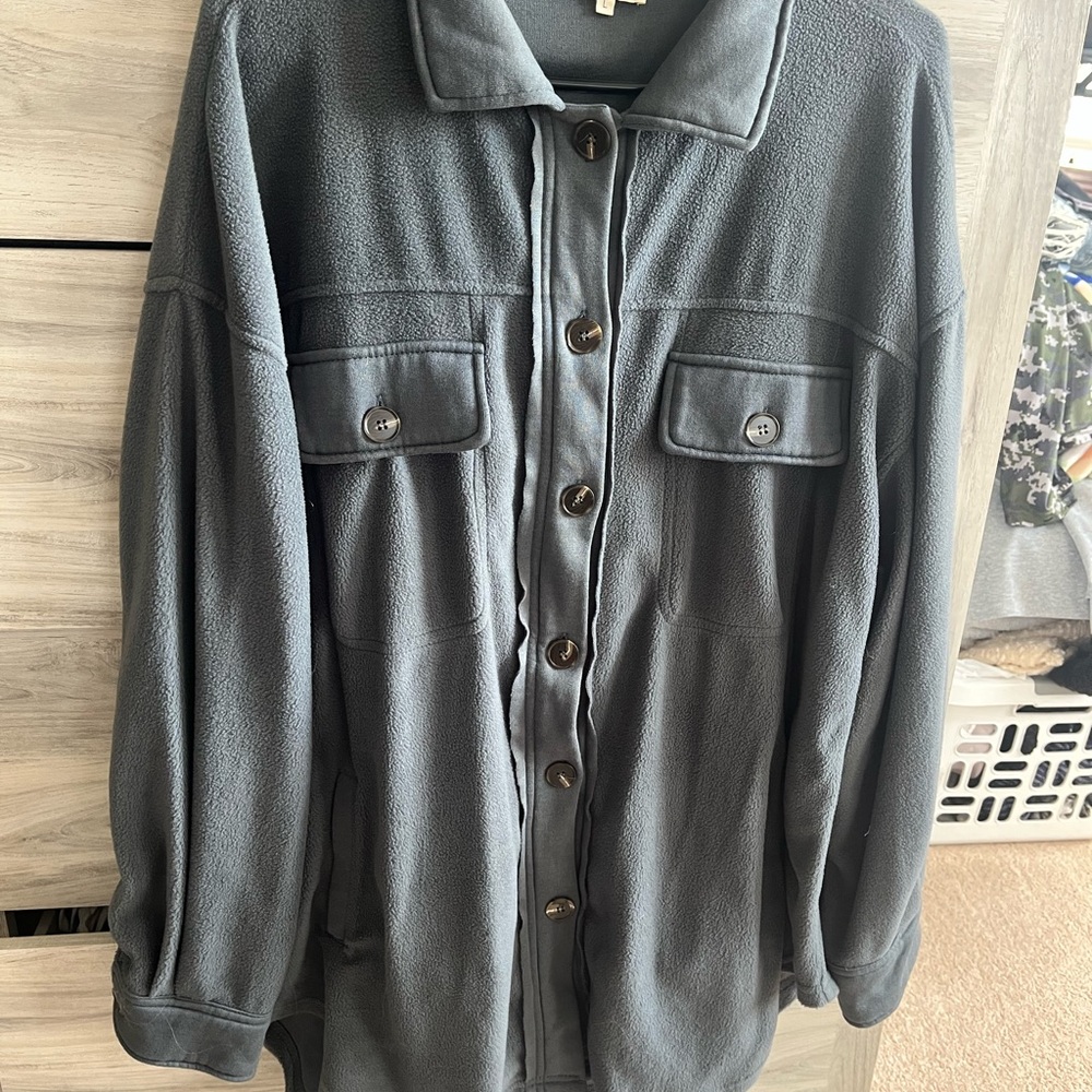 LA MIEL blue/gray Button-Up Jacket